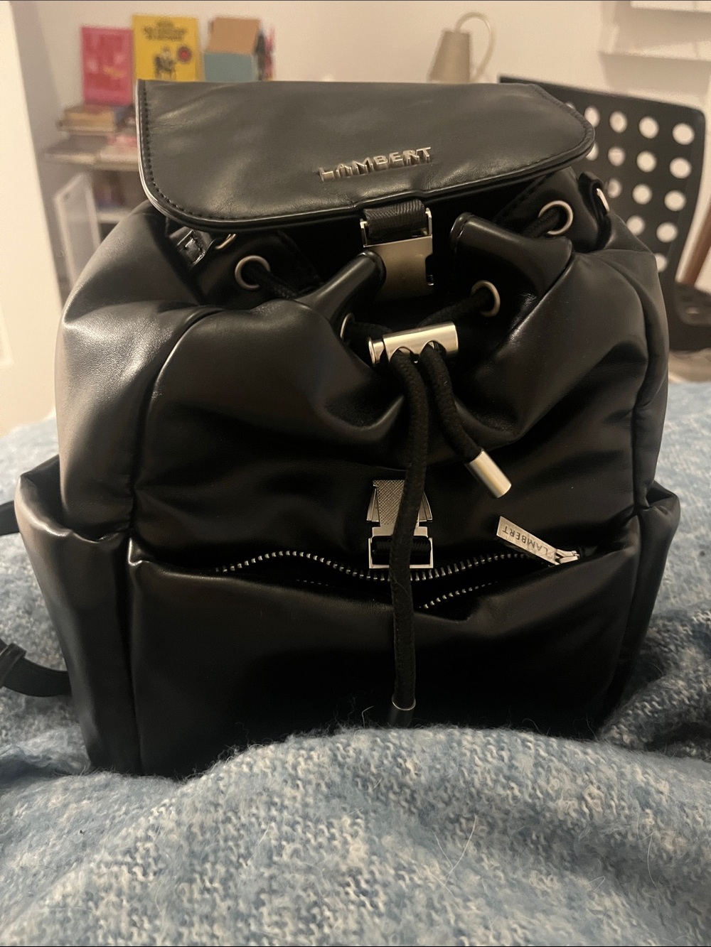 Lambert black mini school bag